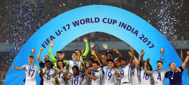 Seleção inglesa foi campeã do Mundial Sub-17, disputado na Índia, em 2017